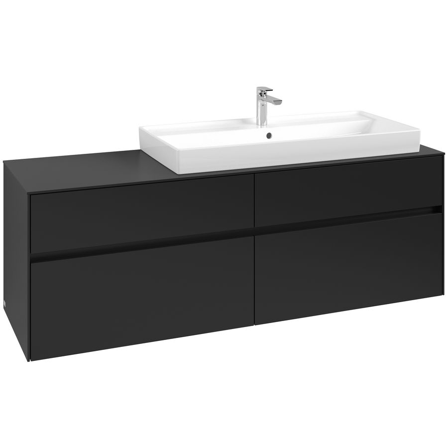Wastafelonderkast Collaro 1600x548x500mm Volcano Black C030B0VL