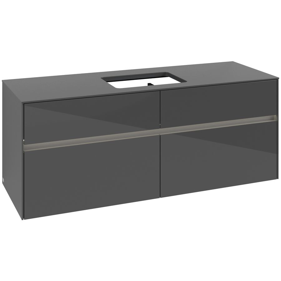 Wastafelonderkast Collaro 1400x548x500mm Glossy Grey C116B0FP