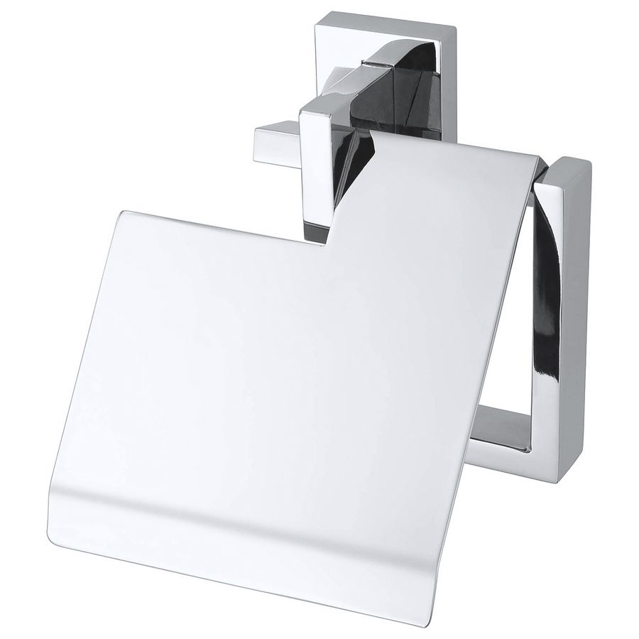 Closetrolhouder met klep chroom EDGE