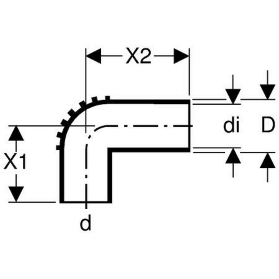 Aansluitbocht 90° 56/63mm polyethyleen (PE) Silent-db20 geluidsarm