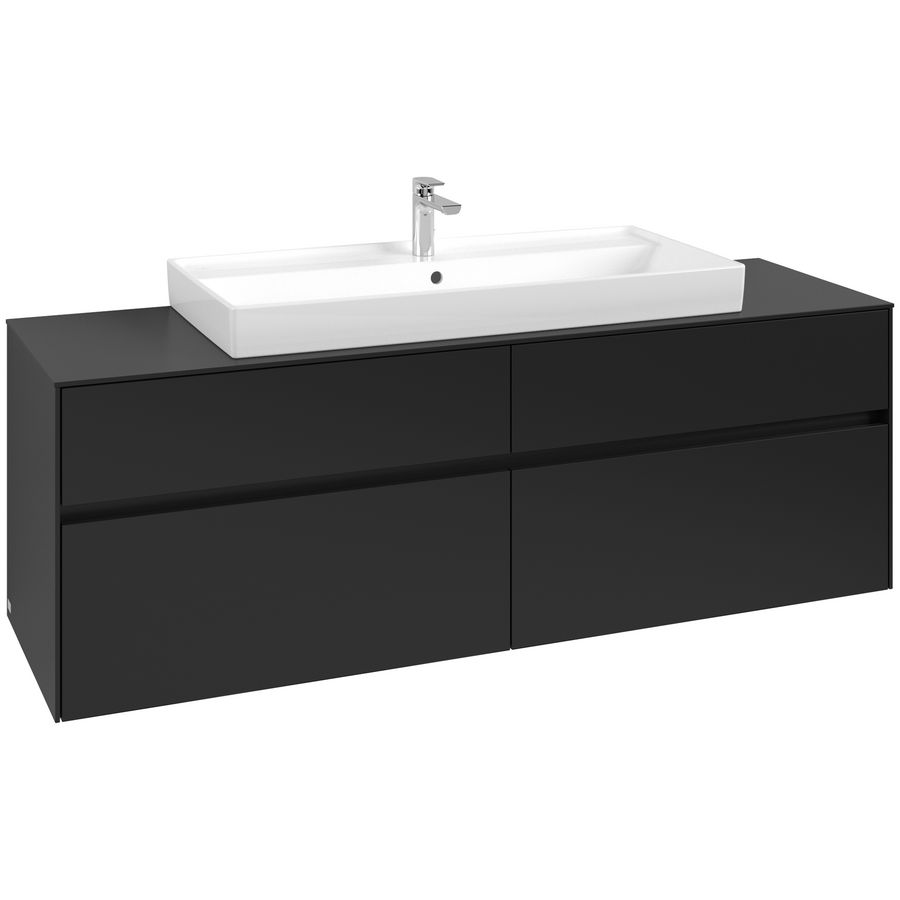 Wastafelonderkast Collaro 1600x548x500mm Volcano Black C031B0VL