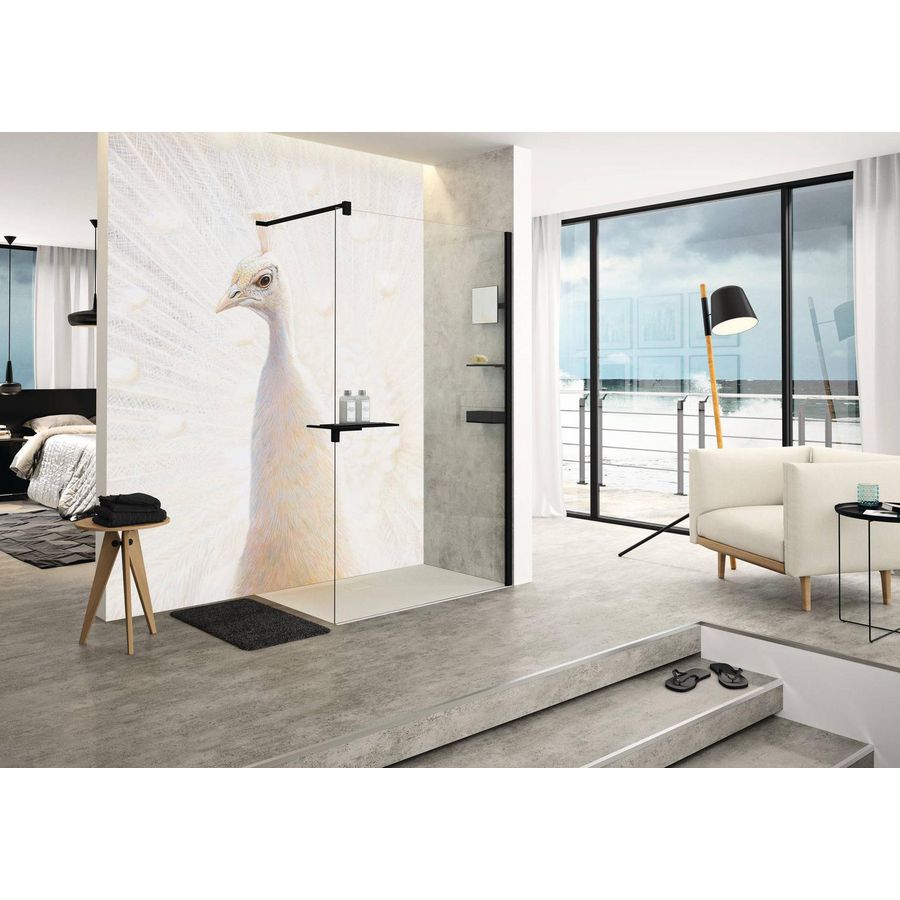 Zijw. Design P 4H 1190-1210x2000mm black ed. hldrAP m.dwst.