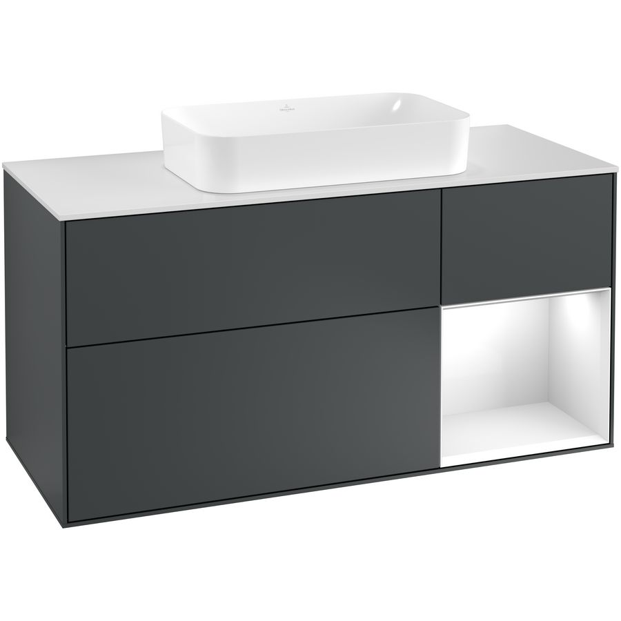 Wastafelonderkast Finion 1200x603x501mm Mid.Blue Matt Lacquer G301GFHG