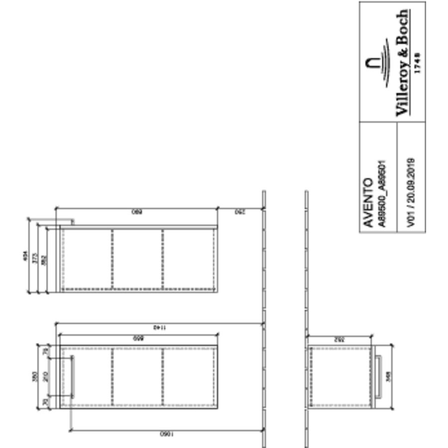 Zijkast Avento 350x890x373mm A89500VH
