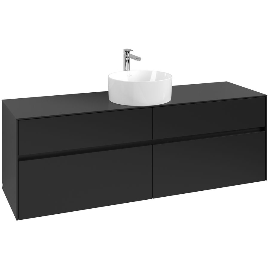 Wastafelonderkast Collaro 1600x548x500mm Volcano Black C049B0VL