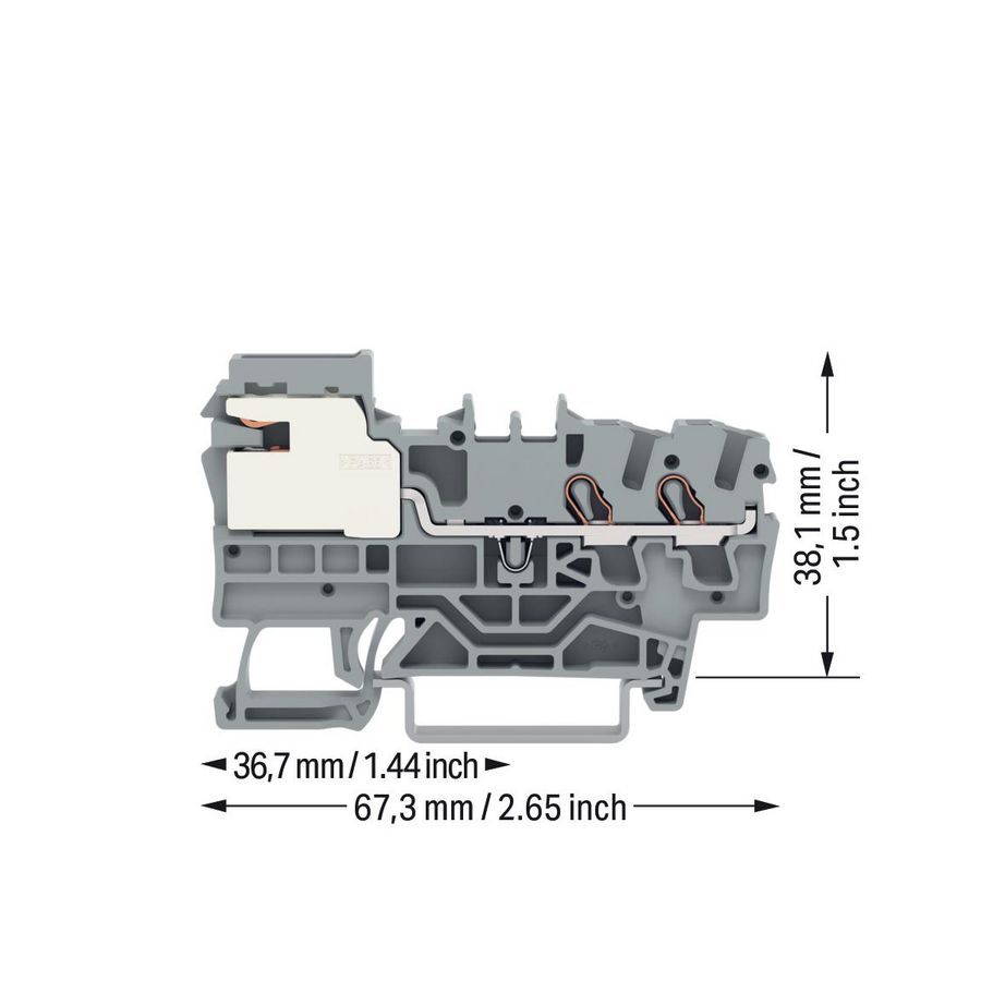 2-draads potentiaalvereffeningsklem 2,5 mm² grijs VVE=50