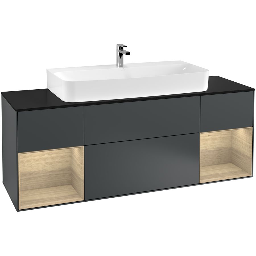 Wastafelonderkast Finion 1600x603x501mm Mid.Blue Matt Lacquer G212PCHG