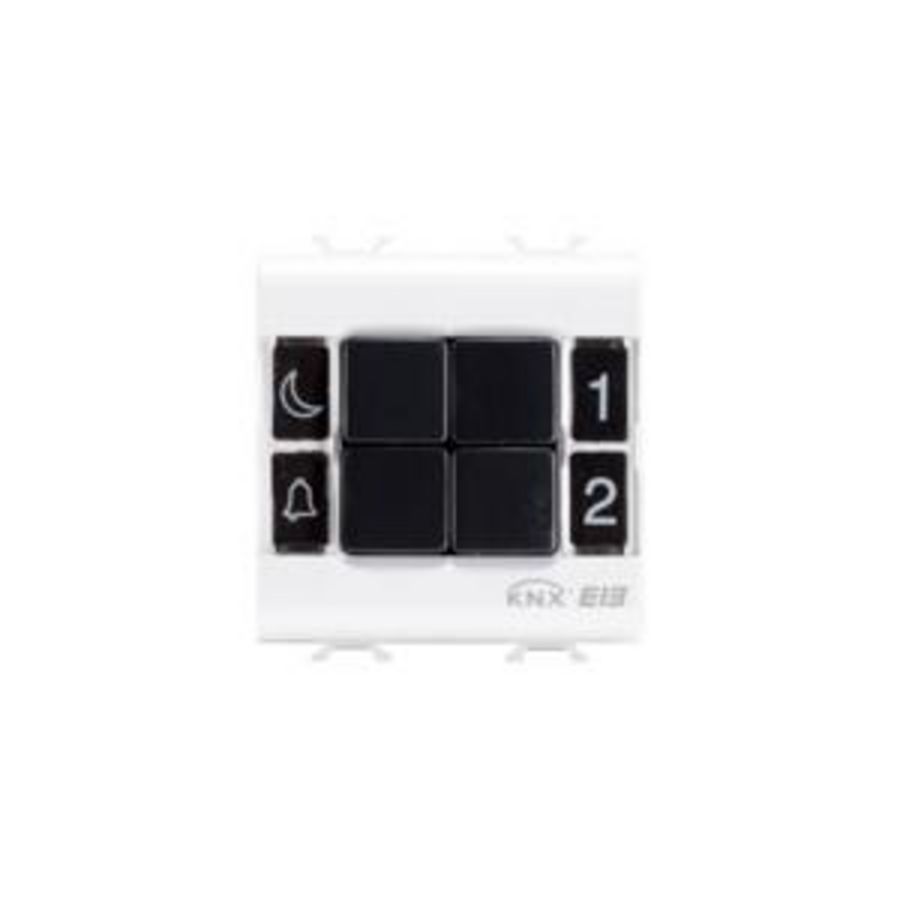 DRUKKNOPPANEEL-KNX-4 KANALEN-2 MODULE-WIT-CHORUSMA
