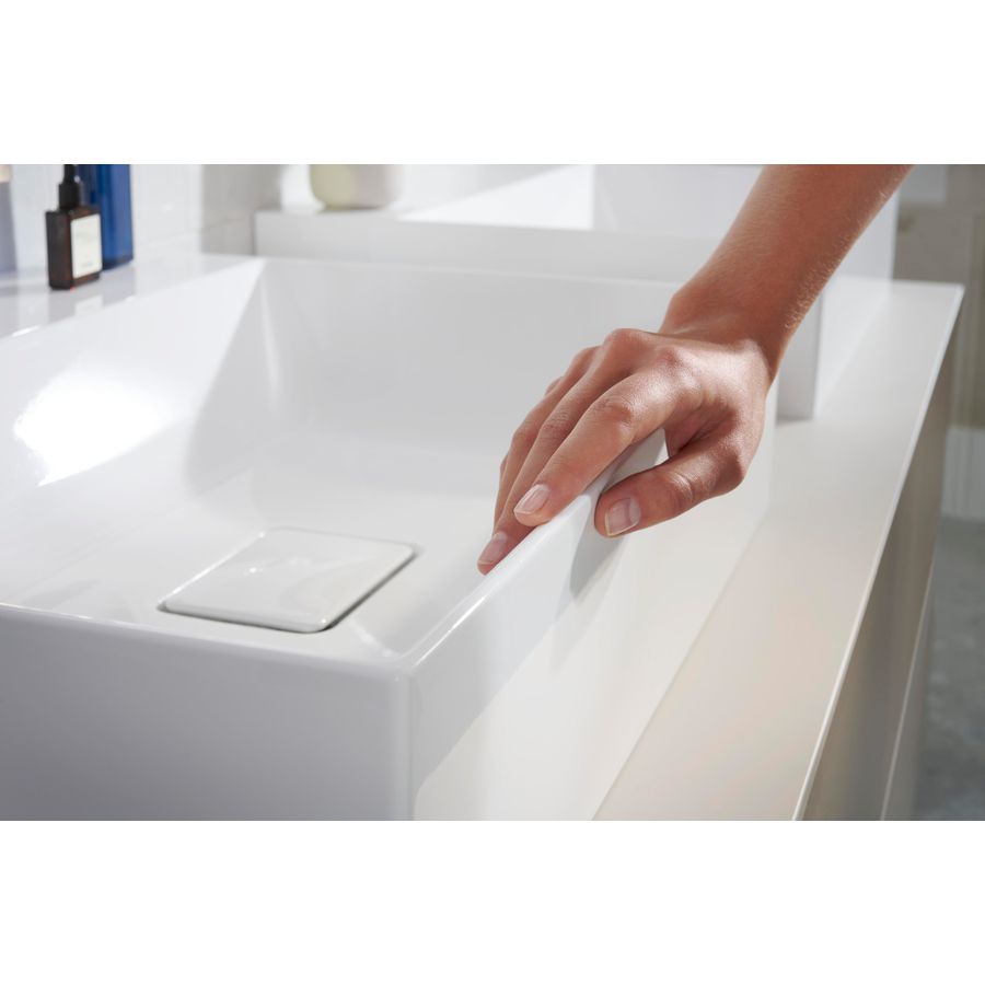Inbouwwastafel geslepen 600x480mm zonder kraangat overloop SmartClean Xevolos E