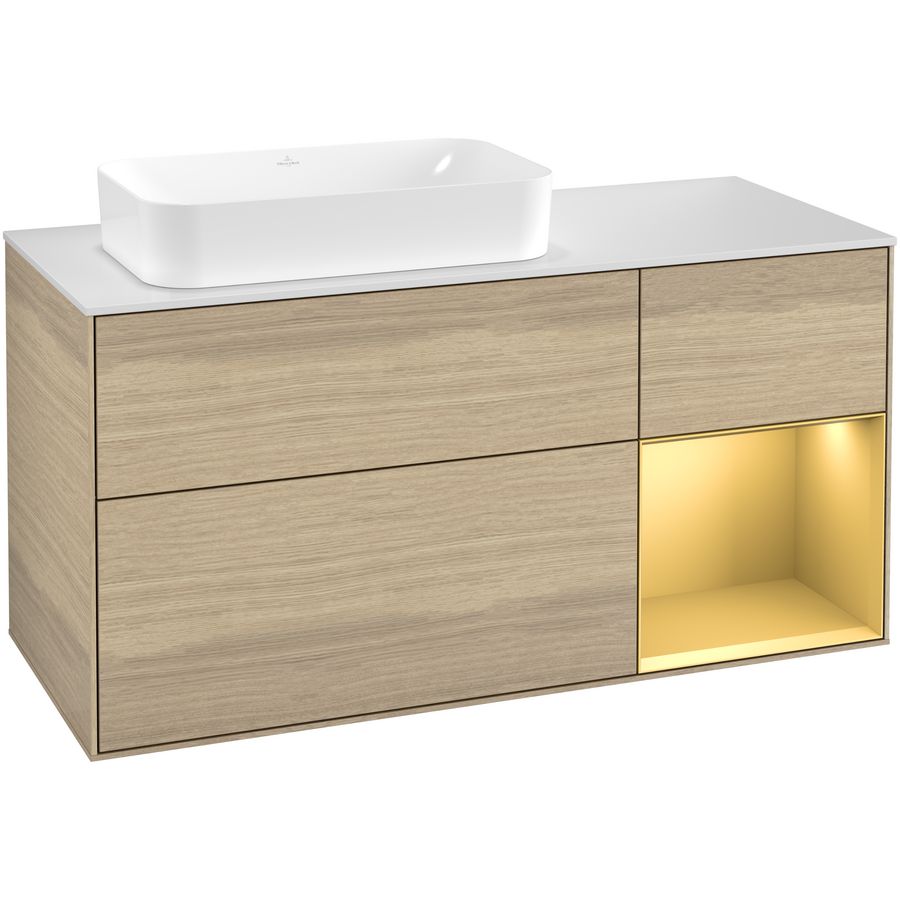 Wastafelonderkast Finion 1200x603x501mm Oak Veneer G281HFPC