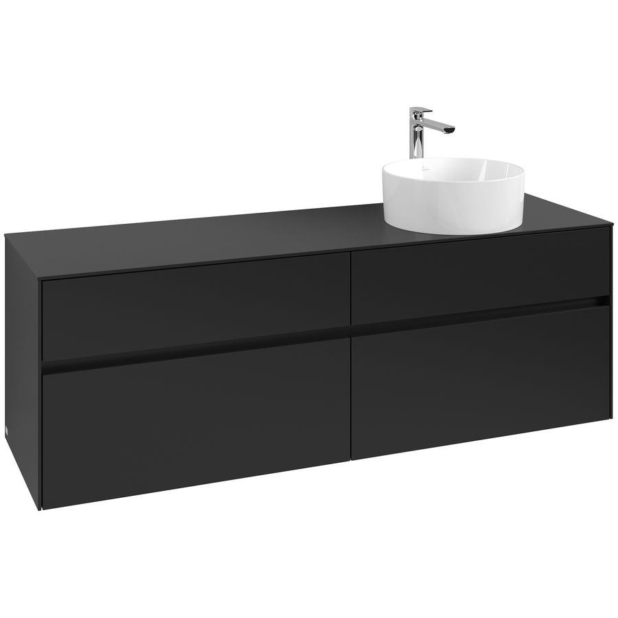 Wastafelonderkast Collaro 1600x548x500mm Volcano Black C051B0VL