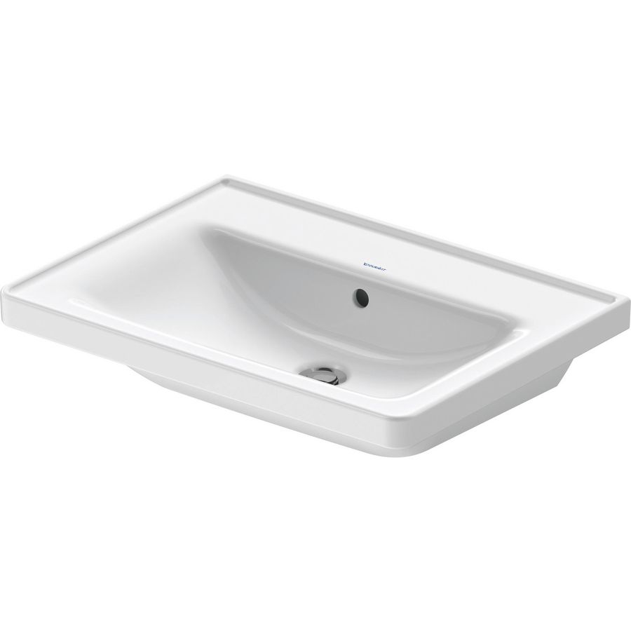 D-NEO #236765 wastafel 650mm wit zonder kraangat met overloop