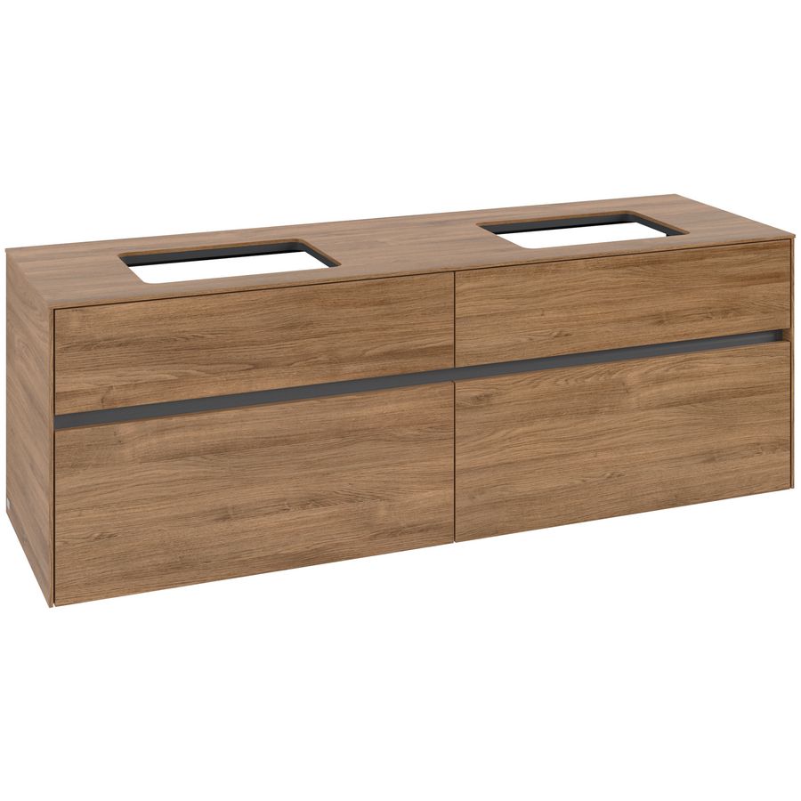 Wastafelonderkast Collaro 1600x548x500mm Oak.Kans C12300RH