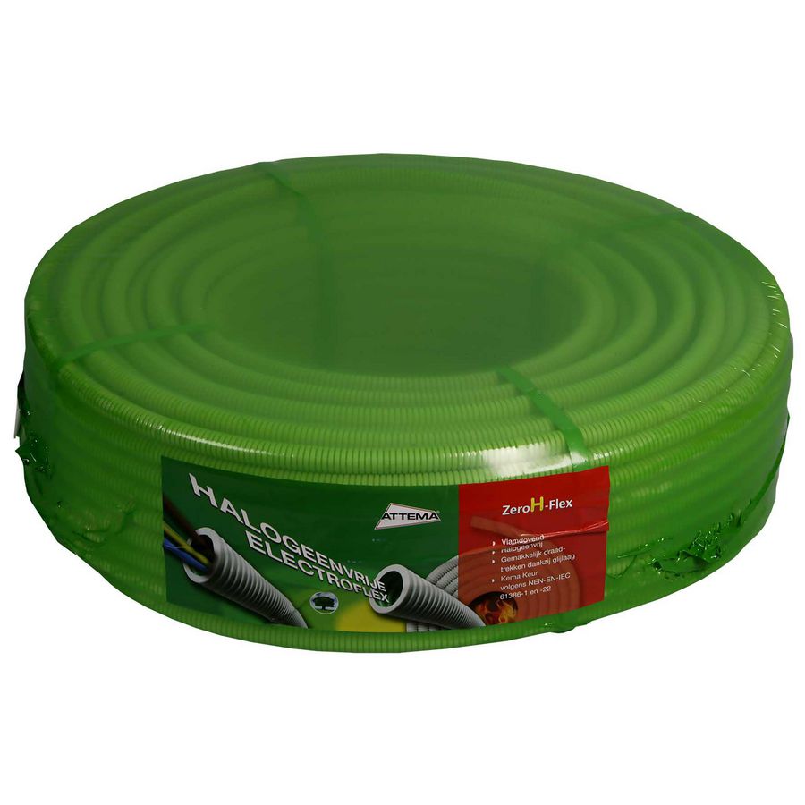 Rol a 100m. Installatiebuis ZeroH-flex hal.vrij 16mm grijs