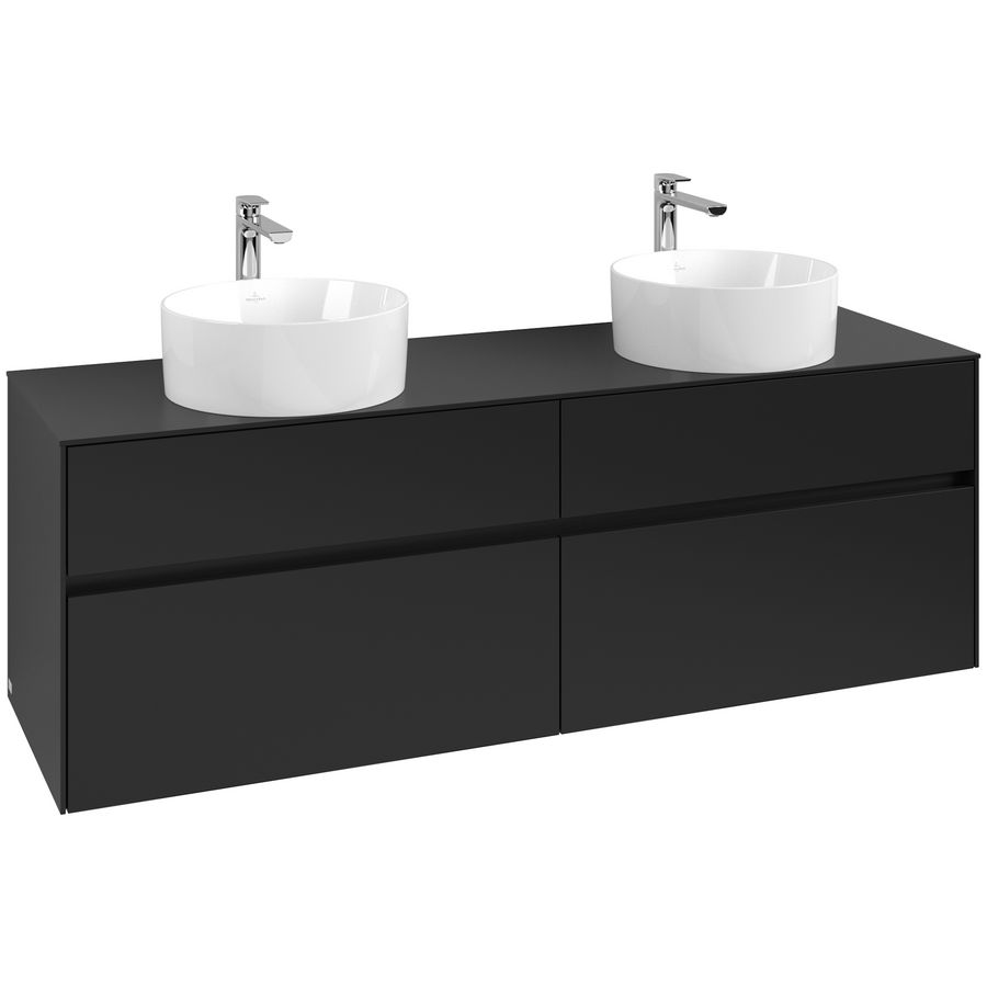 Wastafelonderkast Collaro 1600x548x500mm Volcano Black C052B0VL
