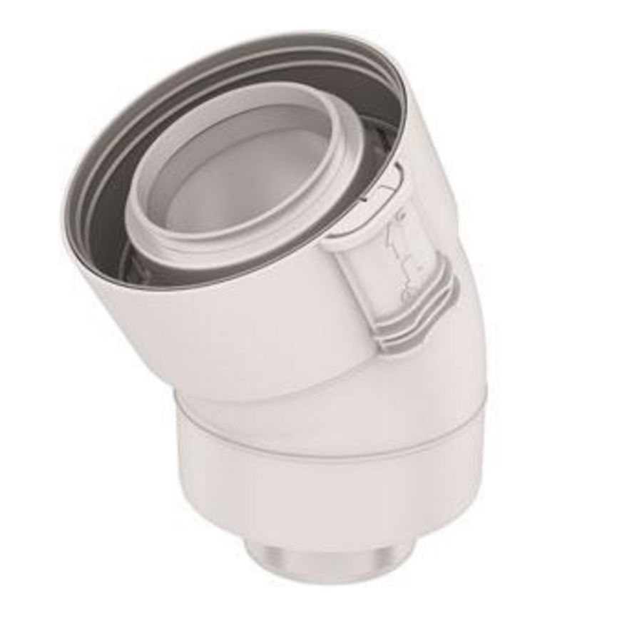 Bocht 30° Ubifit Klemband concentrisch PP/KS 60/100 wit