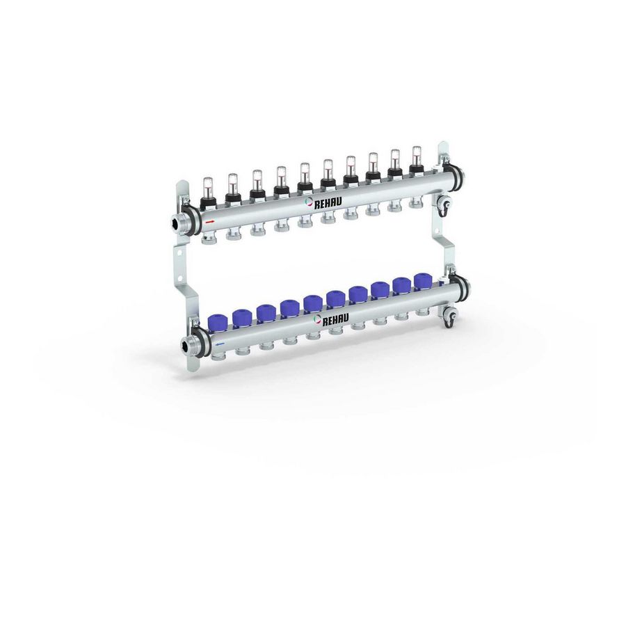 Verdeler HKV-D 10-groeps Easyflow RVS MFI min/max incl. debietmeters