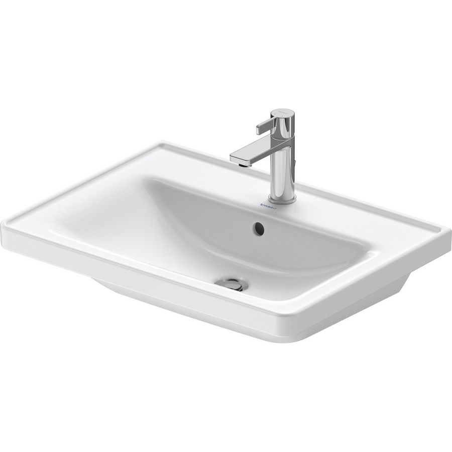 D-NEO #236765 wastafel 650mm wit met kraangat met overloop