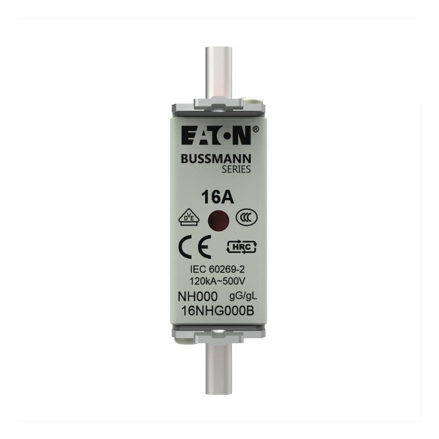 Zekering laagsp. 16A AC 500V NH000 gL/gG dubbele mel VVE=3