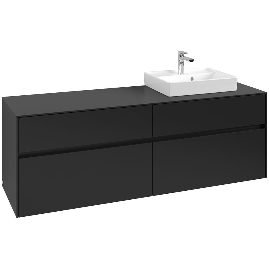Wastafelonderkast Collaro 1600x548x500mm Volcano Black C079B0VL