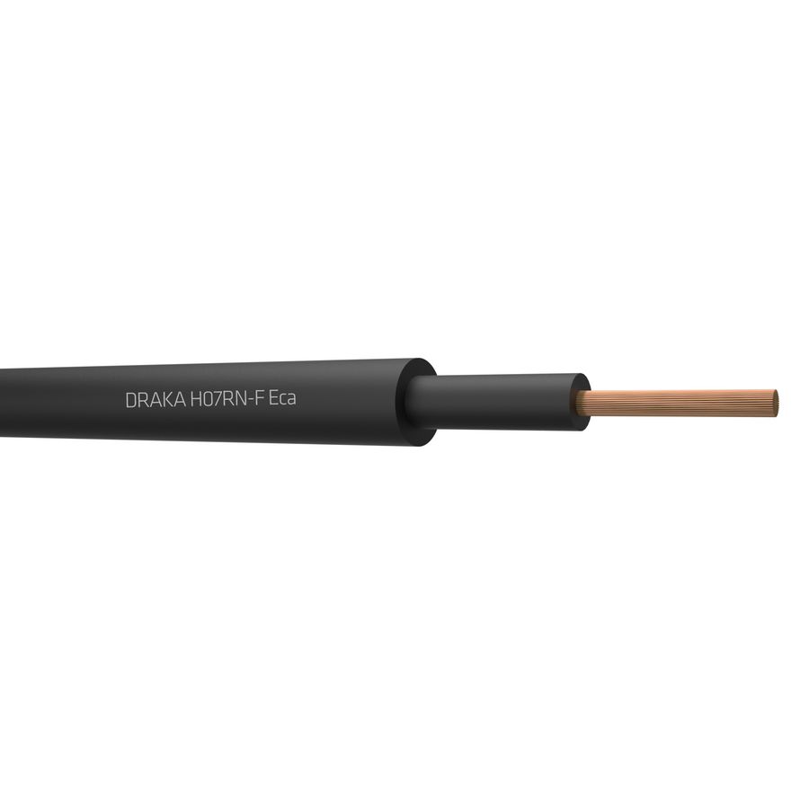 Haspel a 500m. DRAKAFLEX neopreen kabel H07RN-F Eca bk# 1x16mm² (zwart)