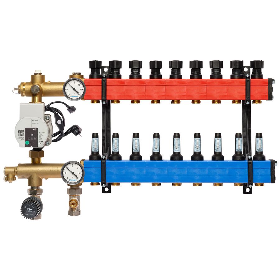 Vloerverw.verdeler 4800 E-pomp onder 10-145L/u 9-groeps