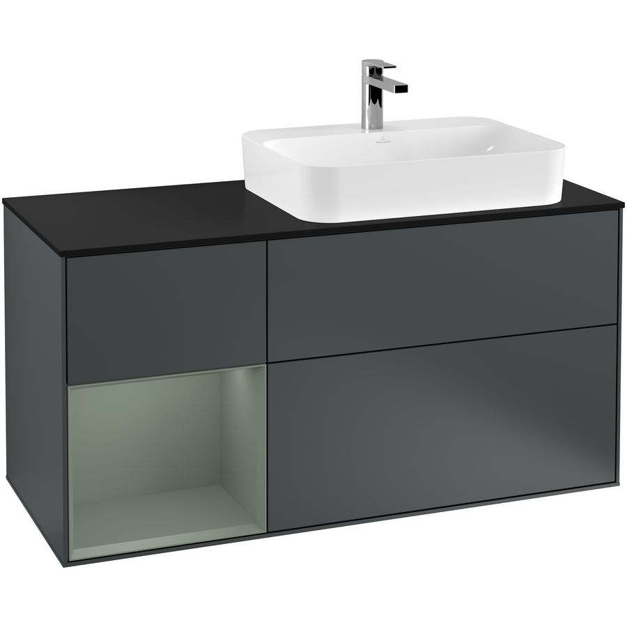 Wastafelonderkast Finion 1200x603x501mm Mid.Blue Matt Lacquer G392GMHG
