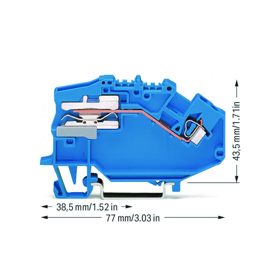 1-draads N-scheidingsklem 2,5mm² CAGE CLAMP blauw VVE=50