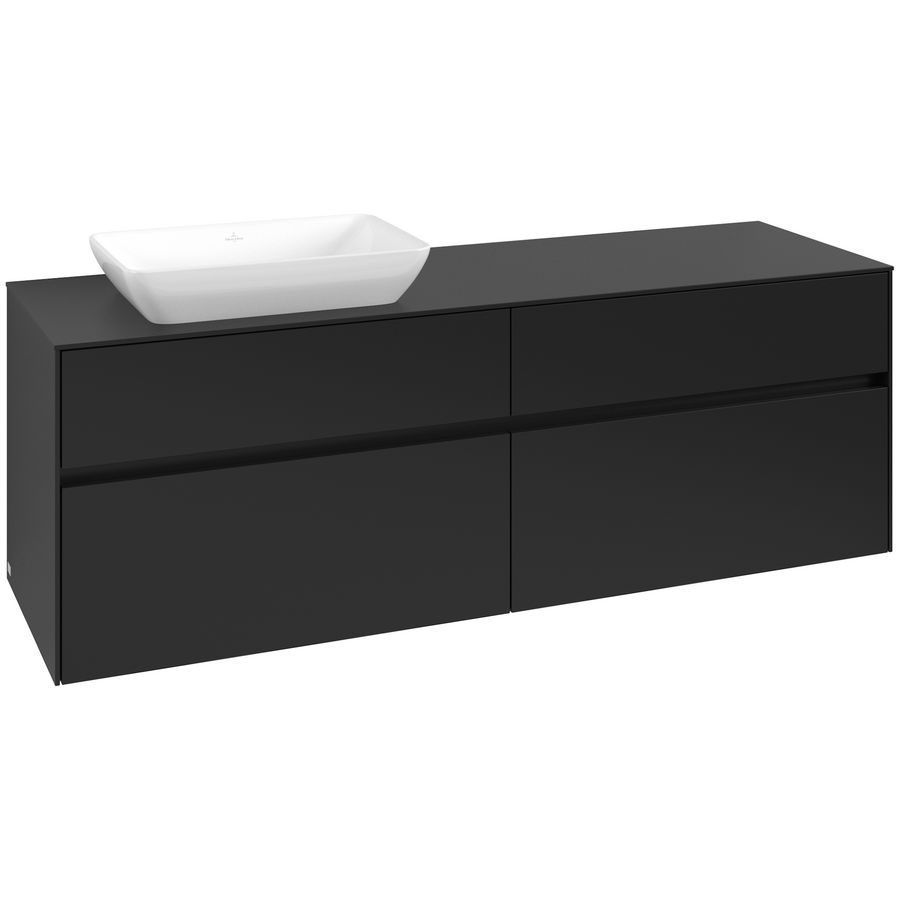 Wastafelonderkast Collaro 1600x548x500mm Volcano Black C121B0VL
