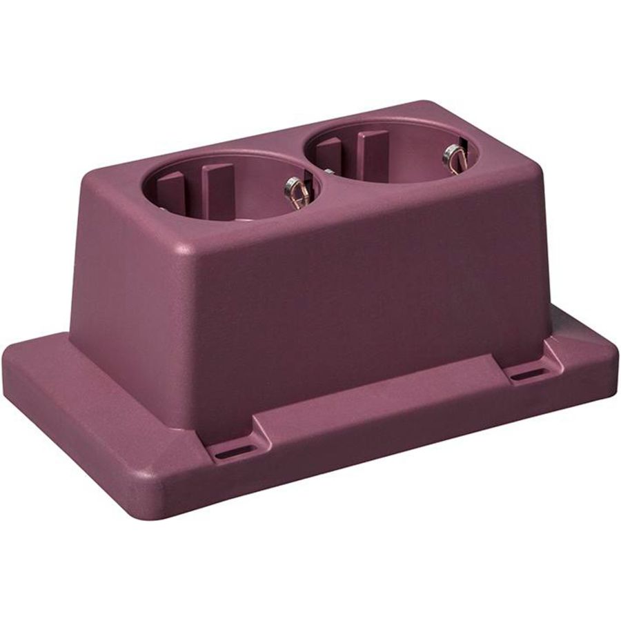 Deksel 3611 2-v wandcontactdoos rood recycled kunstst VVE=5