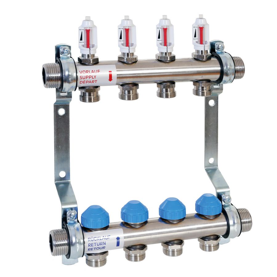 Verdeler vloerverw.HKV2013A-50 02 RVS 0-4L/min+begin&eindset