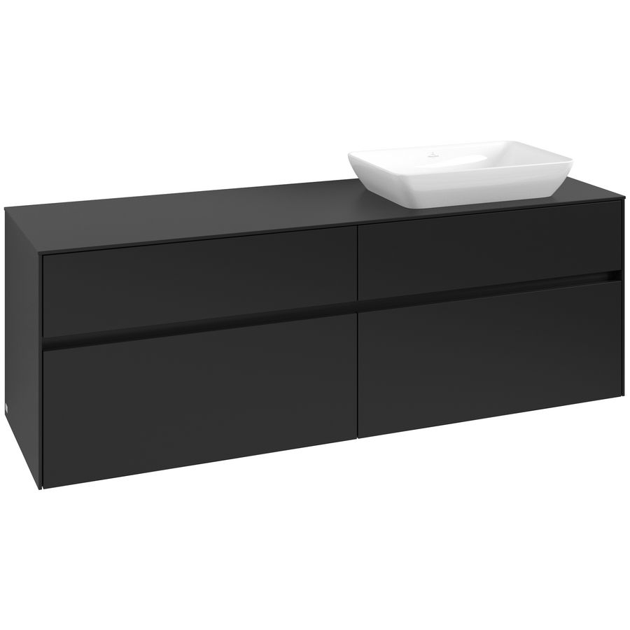 Wastafelonderkast Collaro 1600x548x500mm Volcano Black C122B0VL
