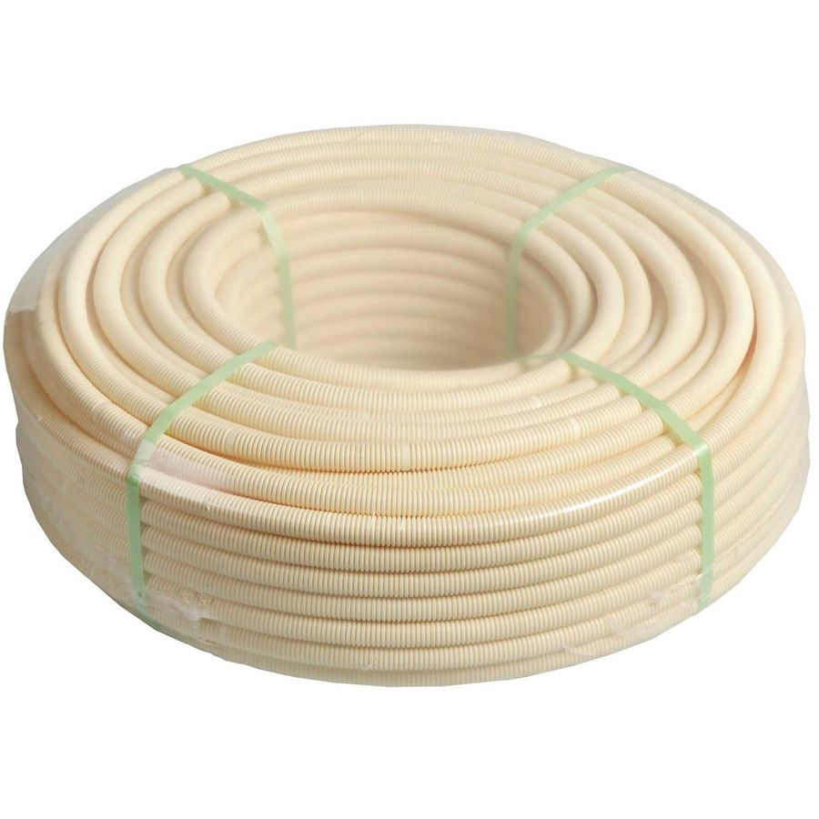 Rol a 100m. Installatiebuis Electroflex diam. 19mm creme