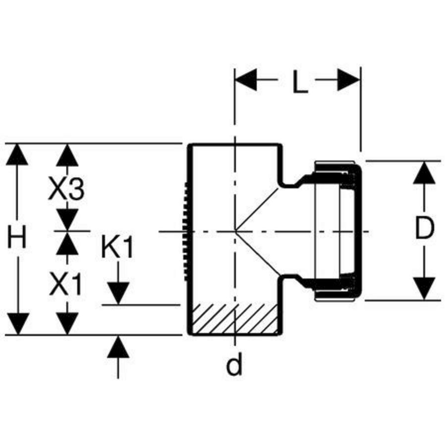 Ontstoppingsstuk 90° 135mm polyethyleen (PE) Silent-db20 geluidsarm