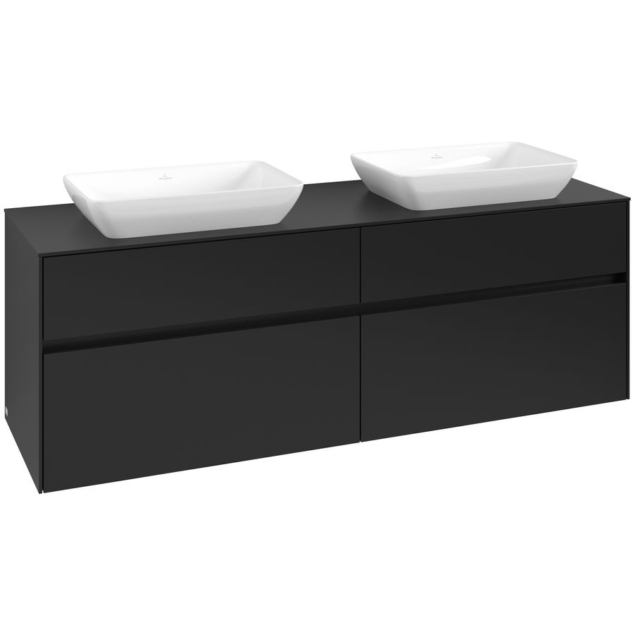 Wastafelonderkast Collaro 1600x548x500mm Volcano Black C12300VL