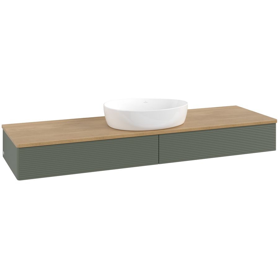 Wastafelonderkast Antao 1600x190x500mm L.Green Matt Lacquer L14111HL