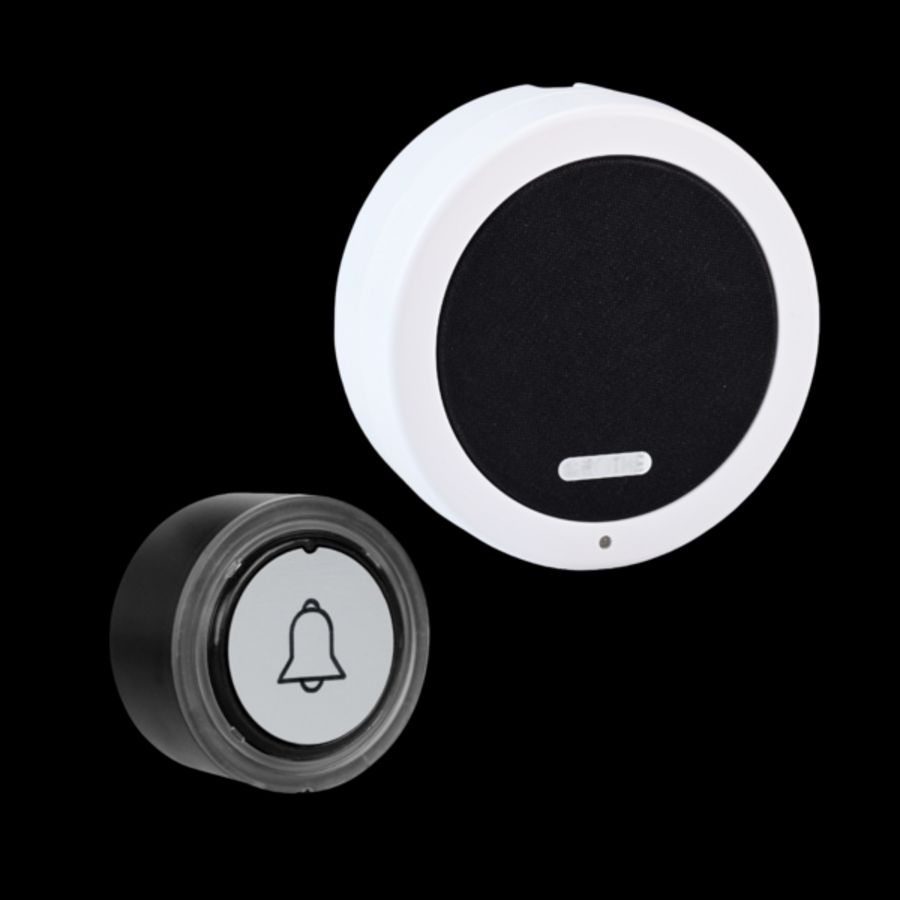 Gongset draadloos 3xAA batt./ext.8-12V AC/DC tot 500mtr met beldrukker