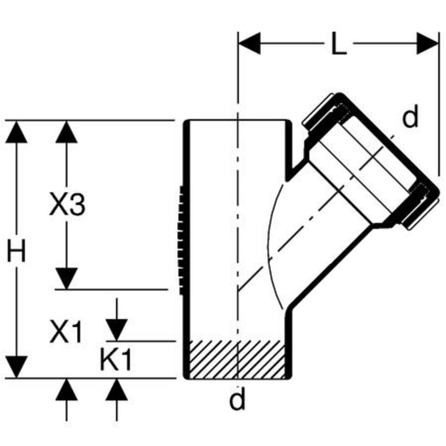 Ontstoppingsstuk 45° 75mm polyethyleen (PE) Silent-db20 geluidsarm