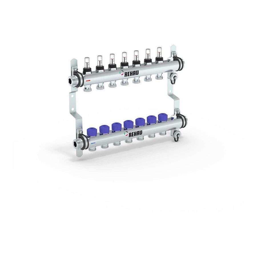 Verdeler HKV-D 7-groeps Easyflow RVS MFI min/max incl. debietmeters