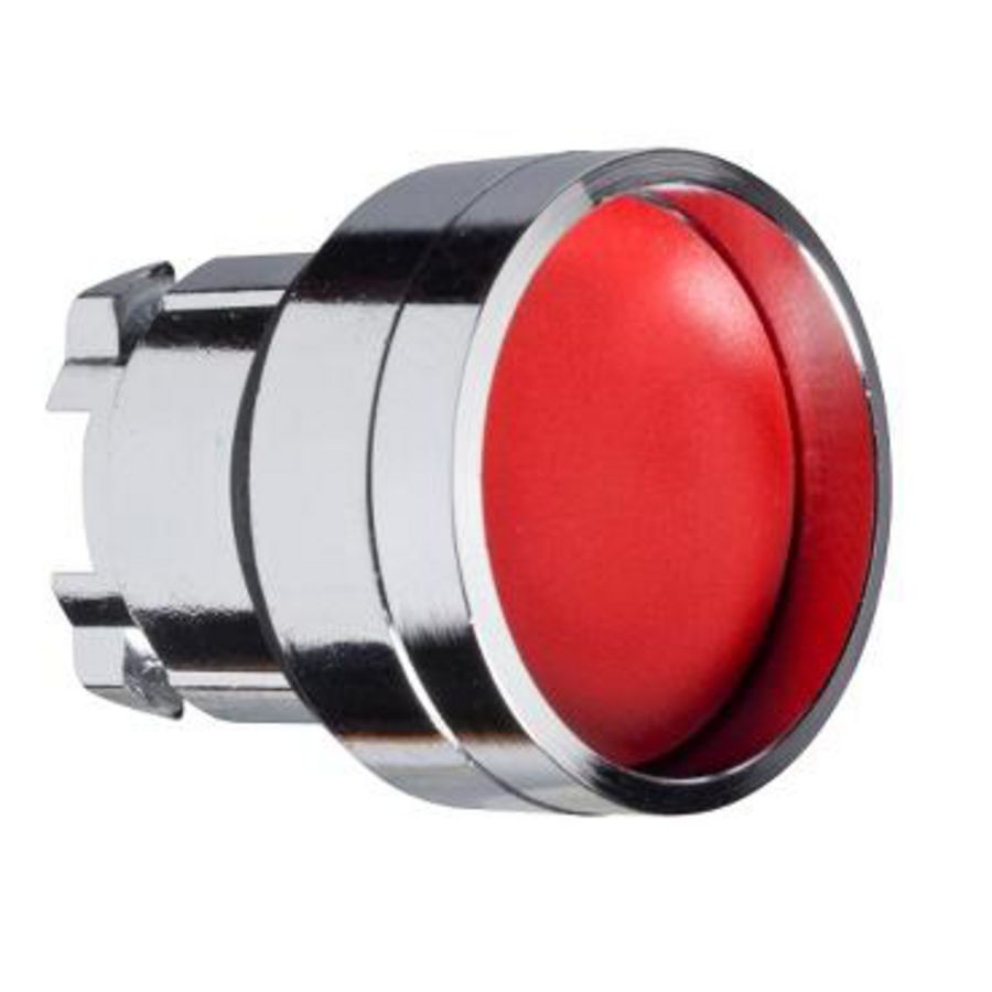 Drukknop Verdiept Terugvering Ø22mm Rood chroom
