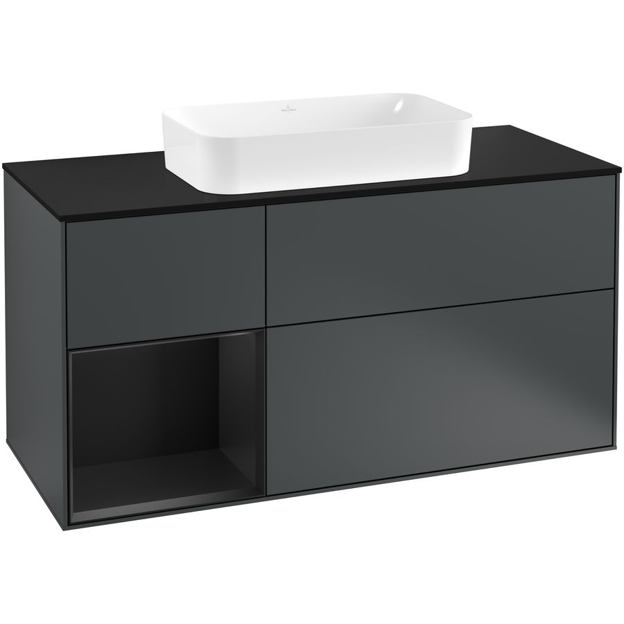 Wastafelonderkast Finion 1200x603x501mm Mid.Blue Matt Lacquer G292PDHG