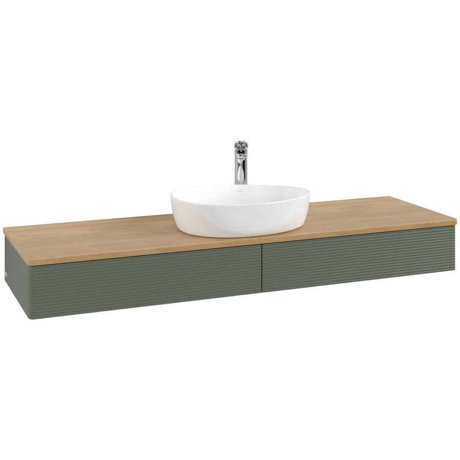 Wastafelonderkast Antao 1600x190x500mm L.Green Matt Lacquer L14151HL