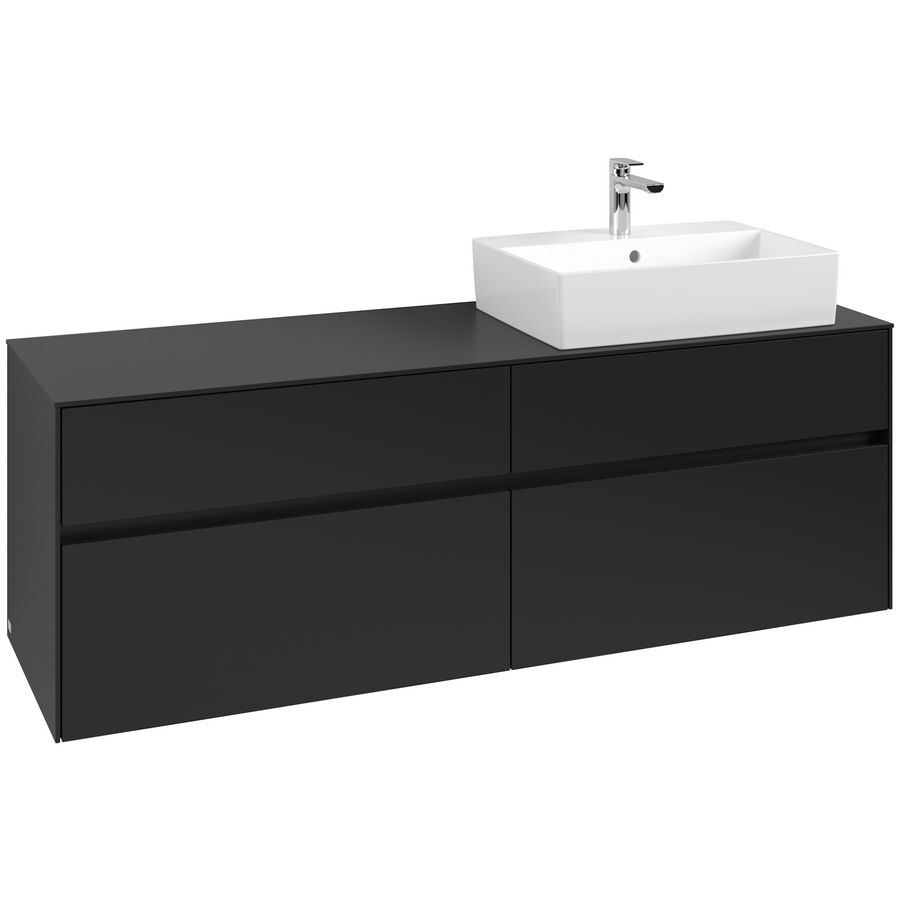 Wastafelonderkast Collaro 1600x548x500mm Volcano Black C13600VL