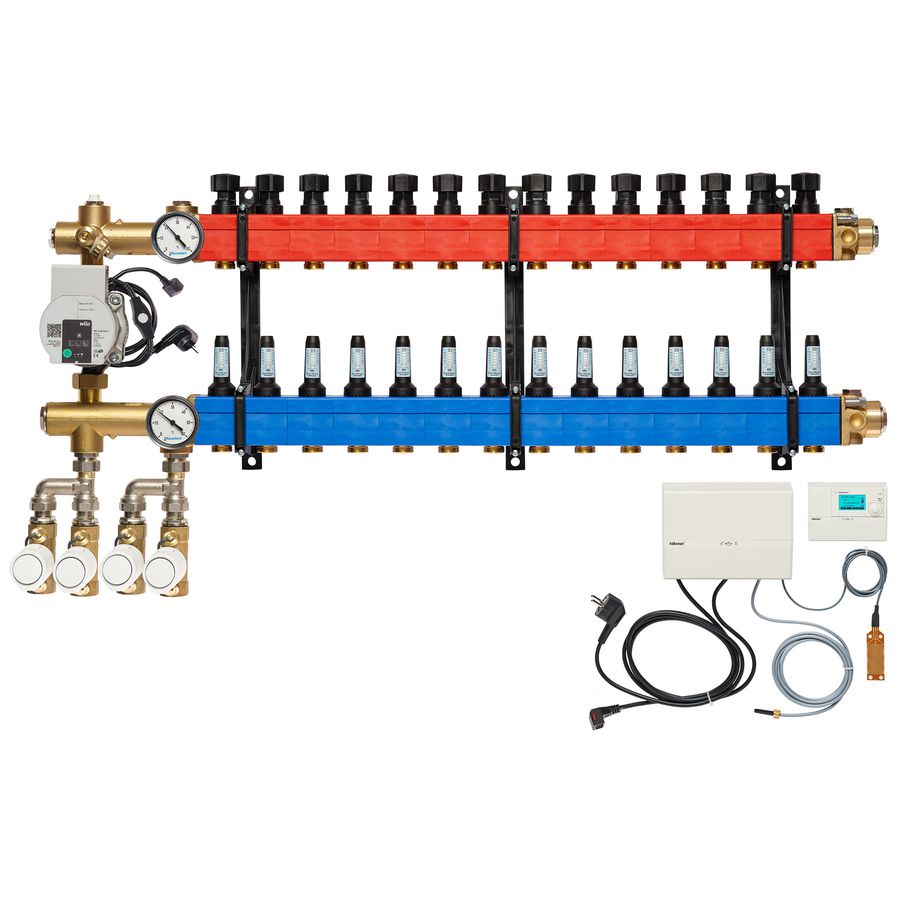 Vloerverw.verdeler 4860 4-pijps E-pomp OA. 10-145l/u 14-groeps