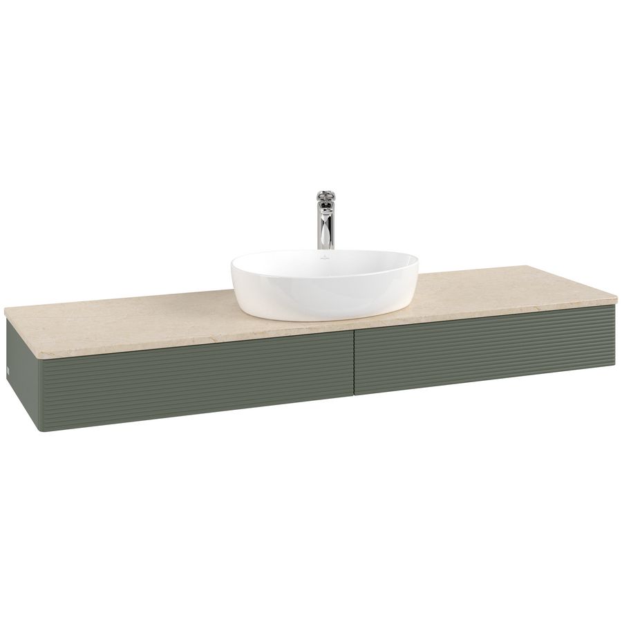 Wastafelonderkast Antao 1600x190x500mm L.Green Matt Lacquer L14153HL