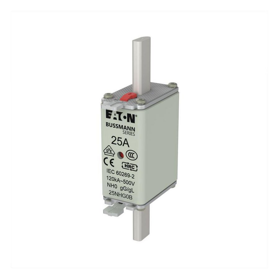 Zekering laagsp. 25A AC 500V NH0 gL/gG dubbele melde VVE=3