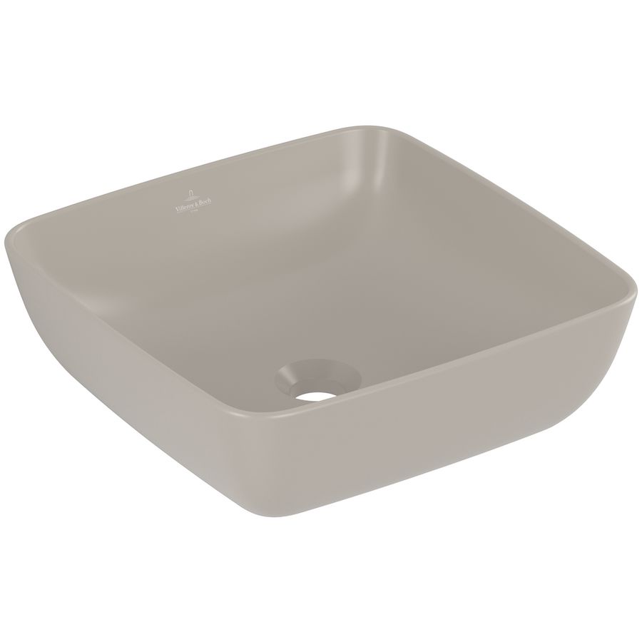Opzetwastafel Artis 410x410mm vierkant Almond zonder overloop CeramicPlus