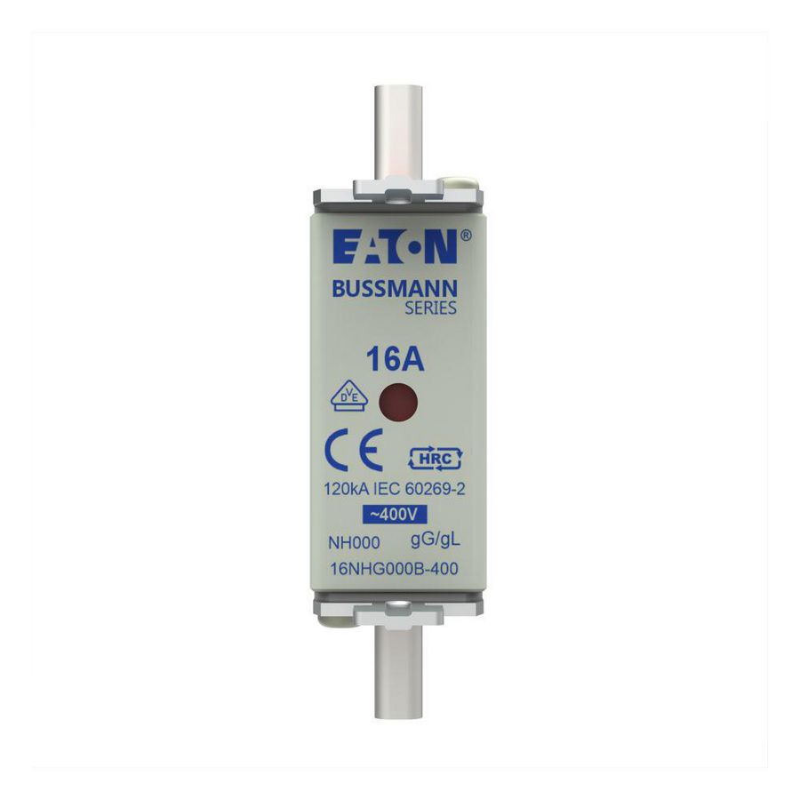 Zekering laagsp. 16A AC 400V NH000 gL/gG dubbele mel VVE=3