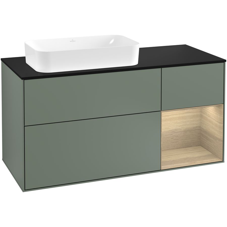Wastafelonderkast Finion 1200x603x501mm Olive Matt Lacquer G282PCGM