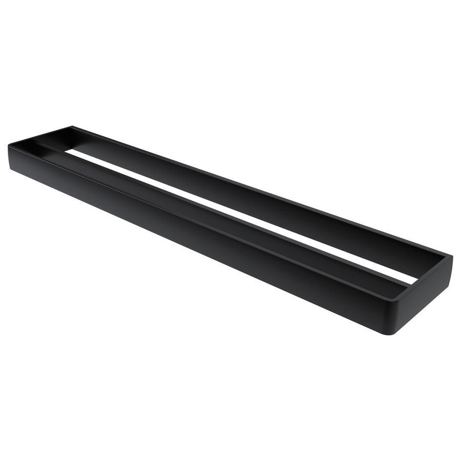 Dubbele handdoekhouder zwart aluminium 60cm ALINE